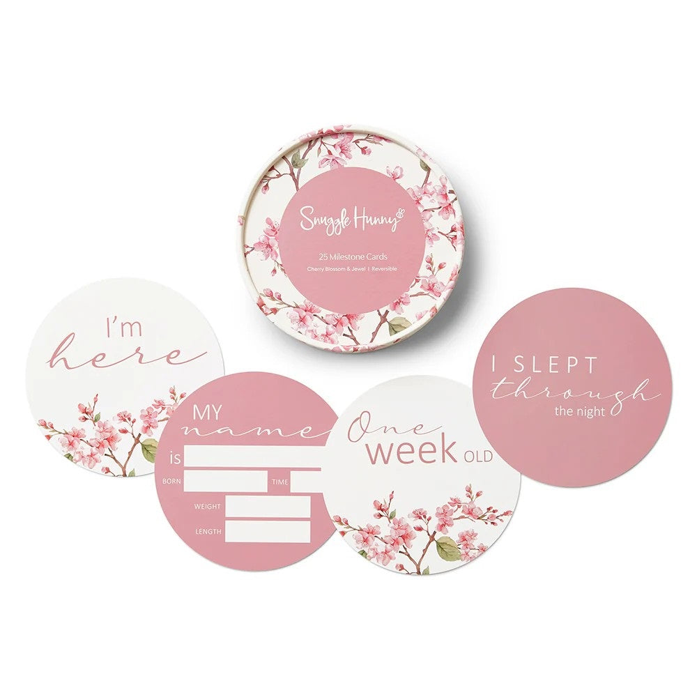 Cherry Blossom & Jewel Reversible Milestone Cards