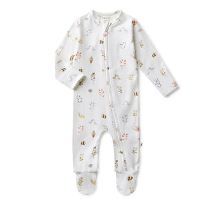 Garnden Friends Organic Snuggle Sleepsuit Zip Footie With Frill