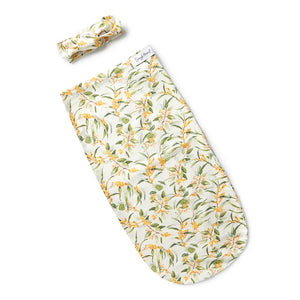 Golden Wattle Organic Snuggle Swaddle & Topkont Set