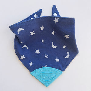 Bandana Teething Bib (Navy Stars & Moon)