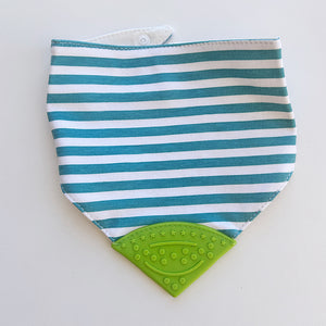 Bandana Teething Bib (Teal Stripe)