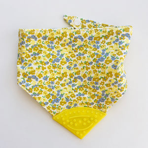 Bandana Teething Bib (Yellow Flowers)