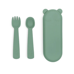 Feedie Fork & Spoon Set (Sage)