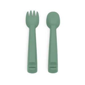 Feedie Fork & Spoon Set (Sage)