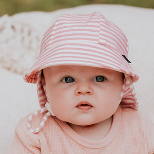 Legionnaire Flap Sun Hat (Pink Stripe)