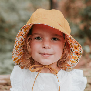 Wanderer Girls Reversible Bucket Sun Hat (Margaret/Maize)