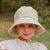 Ponytail Bucket Sun Hat (Natural Stripe)