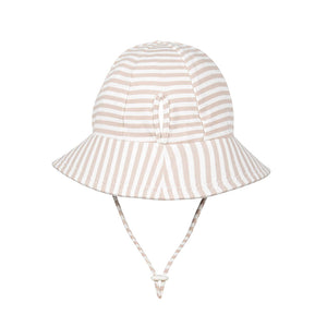 Ponytail Bucket Sun Hat (Natural Stripe)