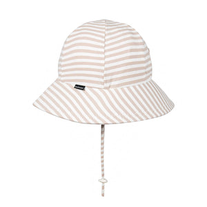 Ponytail Bucket Sun Hat (Natural Stripe)