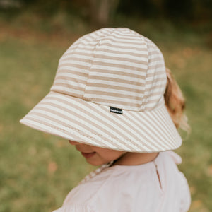 Ponytail Bucket Sun Hat (Natural Stripe)