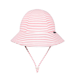 Ponytail Bucket Sun Hat (Pink Stripe)