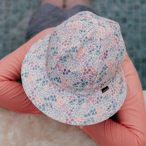 Ponytail Swim Bucket Beach Hat (Blossom)