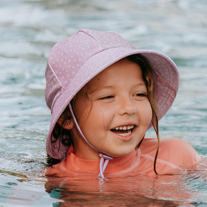 Ponytail Swim Bucket Beach Hat (Lila)