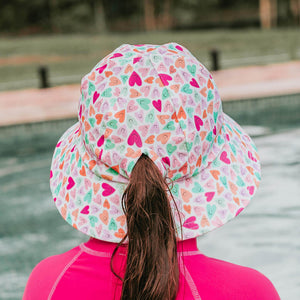 Ponytail Swim Bucket Beach Hat (Sweetheart)