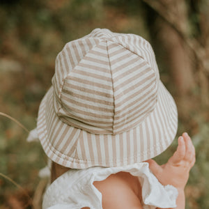 Toddler Bucket Sun Hat (Natural Stripe)