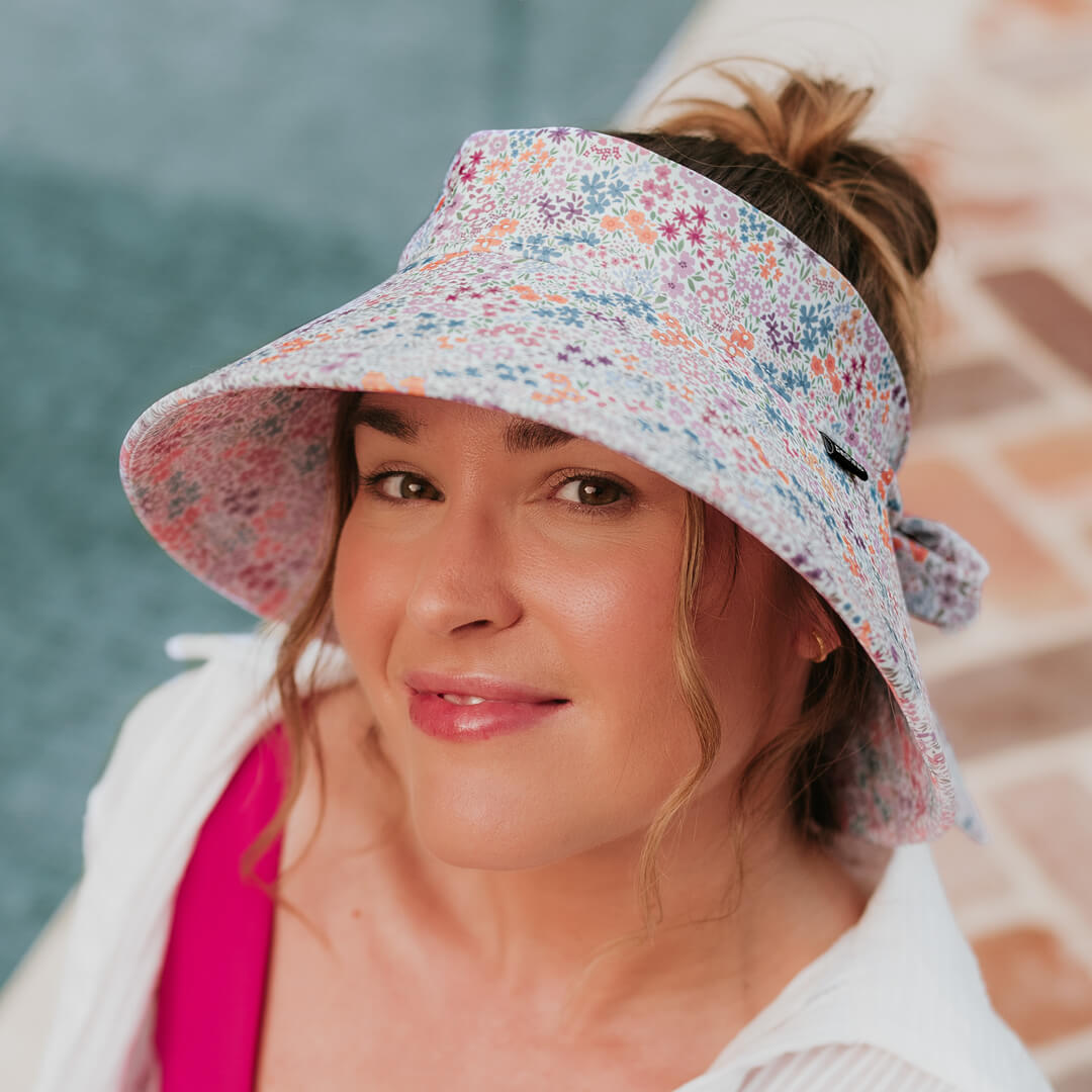 Ladies Wide-Brimmed Swim Visor (Blossom)