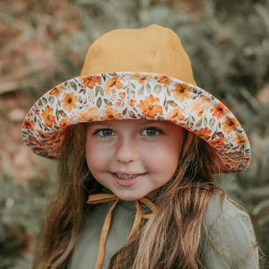 Sightseer Girls Wide-Brimmed Sun Bonnet (Margaret-Maize)