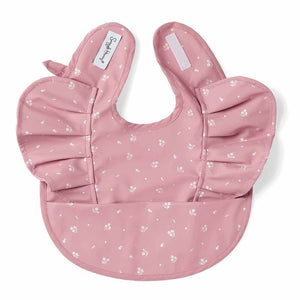 Pink Fleur Frill Snuggle Bib