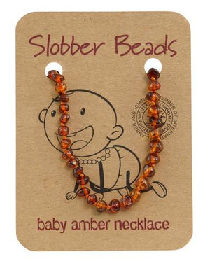 Amber Baby Teething Necklace (Cognac Round)