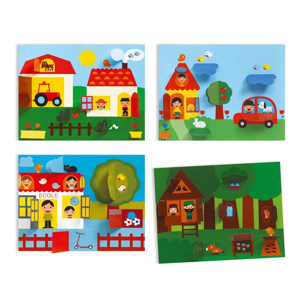 Hide & Seek Folding & Sticker Set - Kawaii Kids