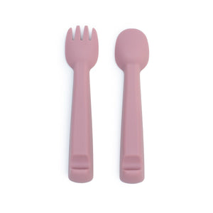 Feedie Fork & Spoon Set (Dusty Rose)