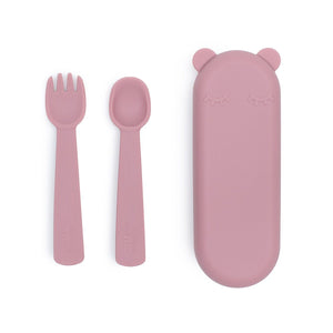 Feedie Fork & Spoon Set (Dusty Rose)