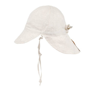 Roamer Baby Reversible Teddy Flap Sun Hat (Steele/Flax)