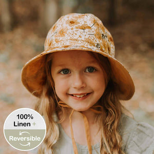 Girls Reversible Sun Hat (Marguerite/Maize)