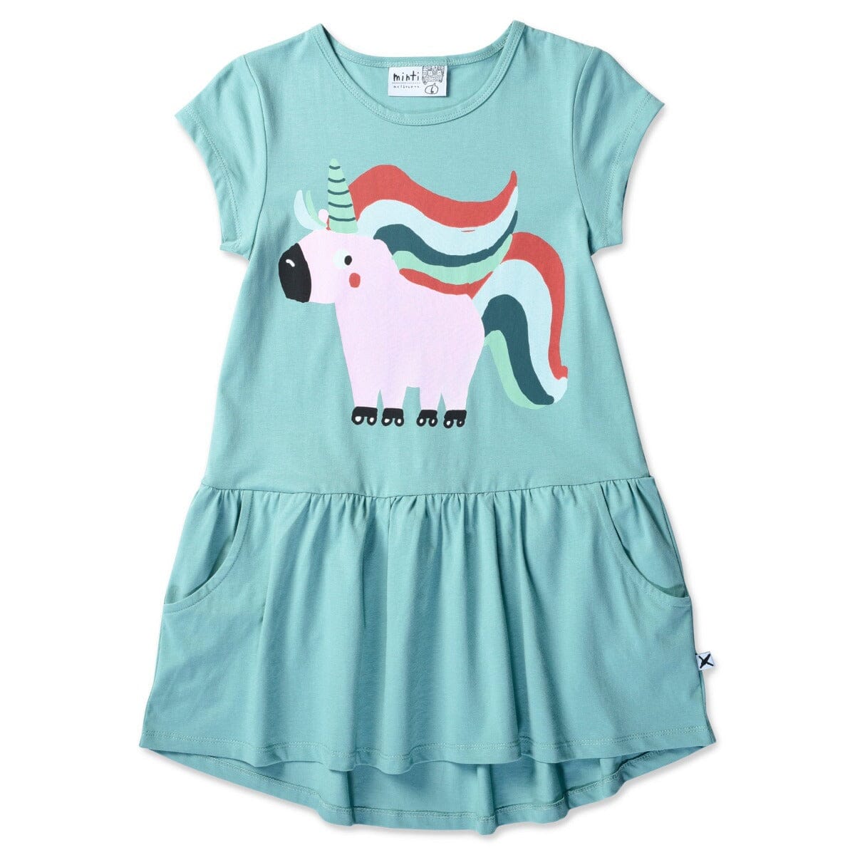 Sporty Unicorn Dress (Emerald) - Kawaii Kids