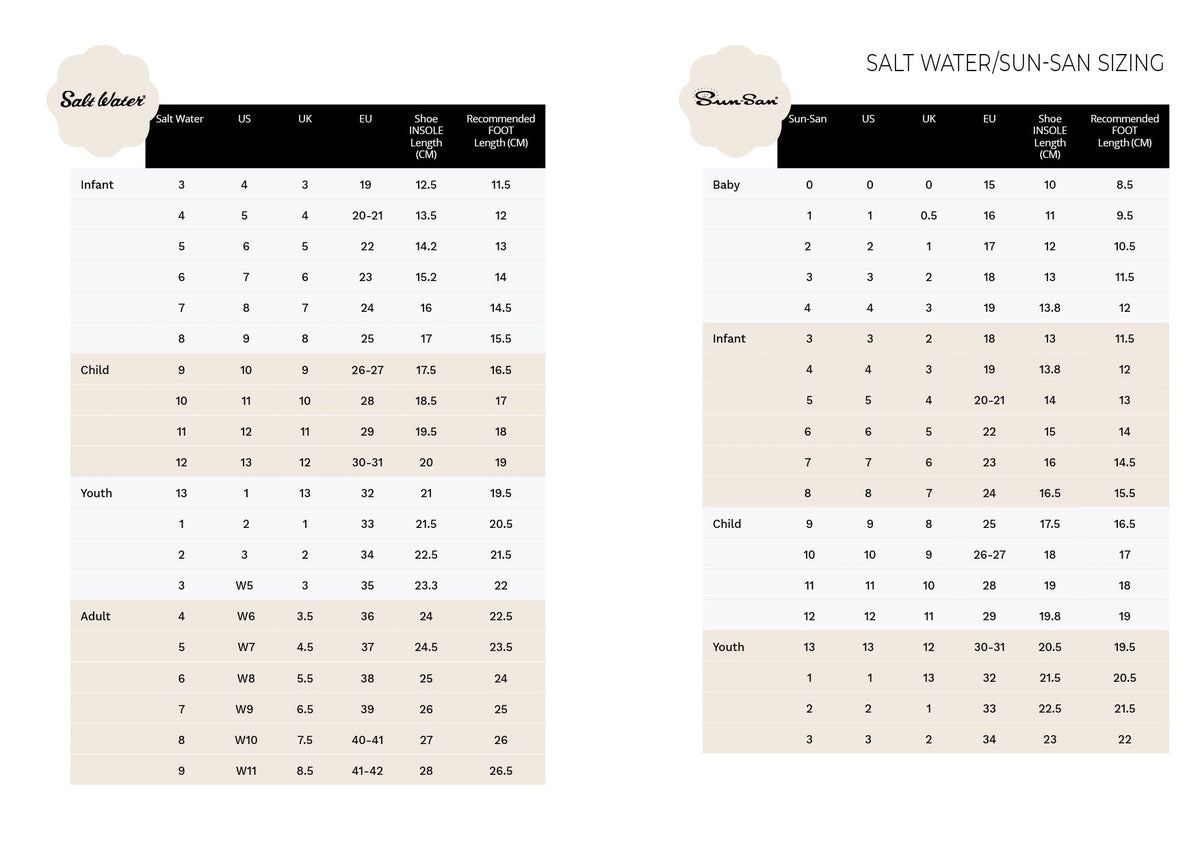 Sizing Chart – Soluna Swim