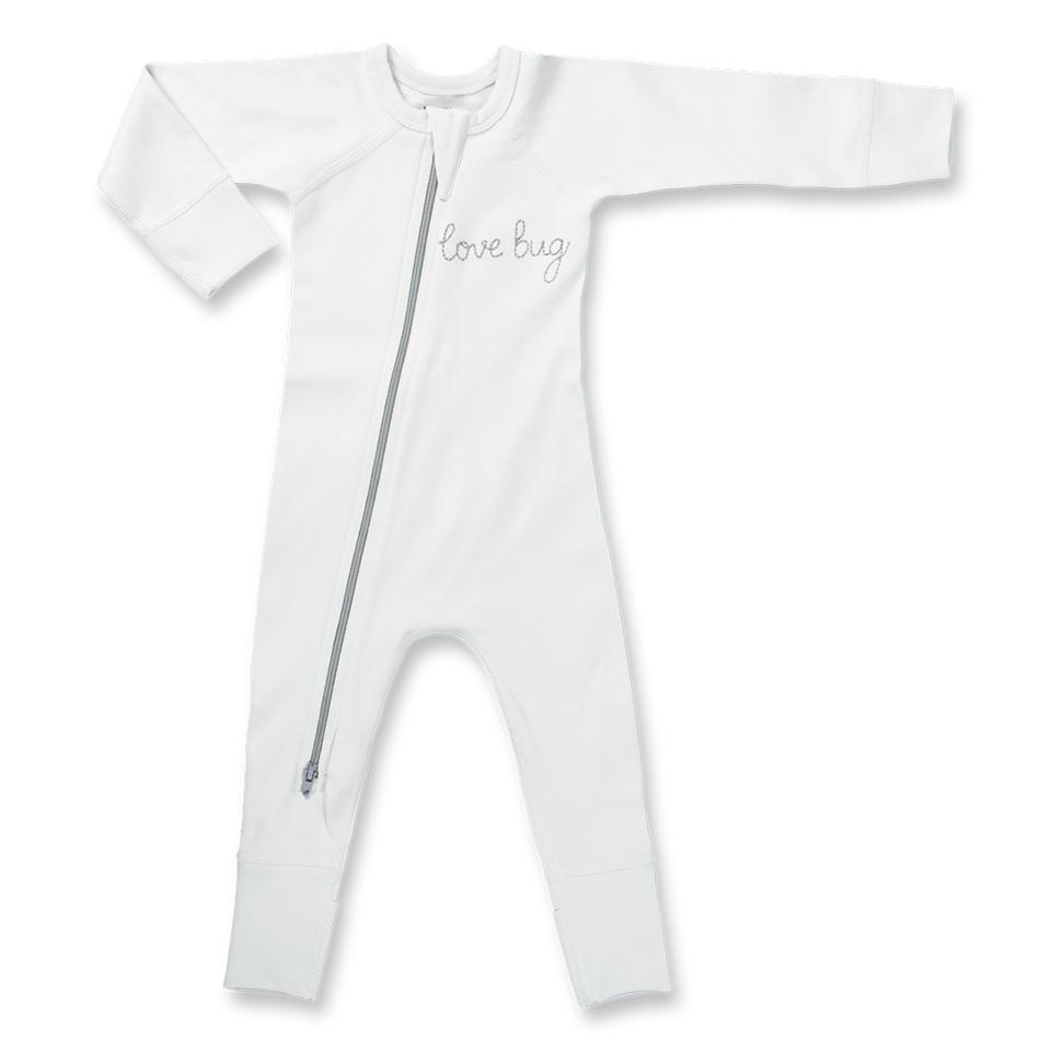 Love Bug Grey Zip Romper