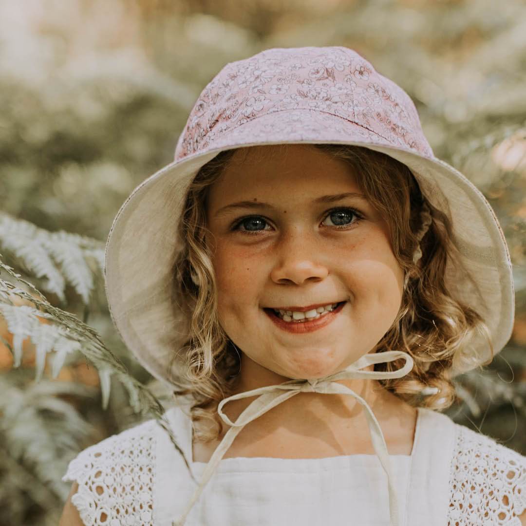 Girls Reversible Sun Hat (Florence/Flax)