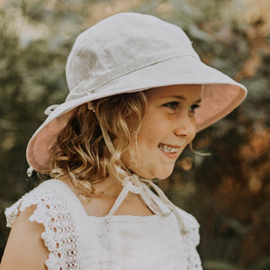 Girls Reversible Sun Hat (Frances/Flax)